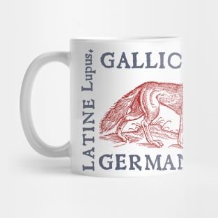 Medieval Wolf with Translations from year 1560 Mug